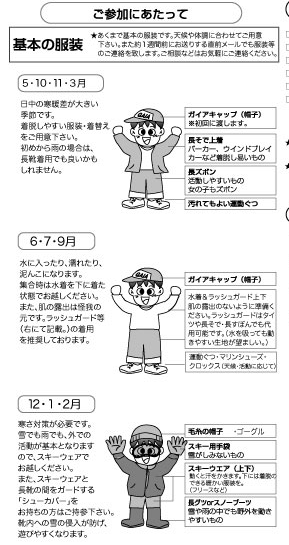 季節別の服装イメージ